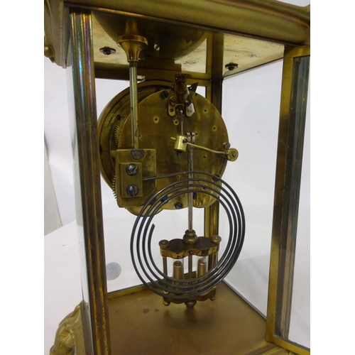 108 - Late 19th century brass cased four glass clock by Seth Thomas. (restoration required)