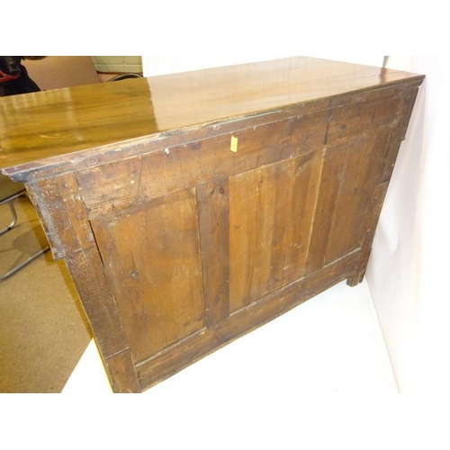 110 - A good antique continental figured walnut secretaire chest. W. 130cm, D. 64cm, H. 97cm approx.