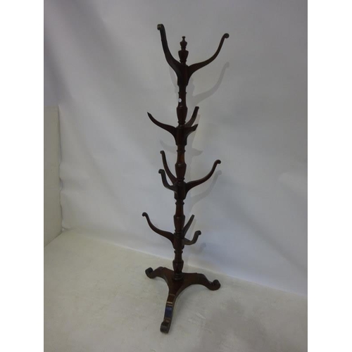 124 - Antique mahogany hat stand, (restoration required).H. 164cm.