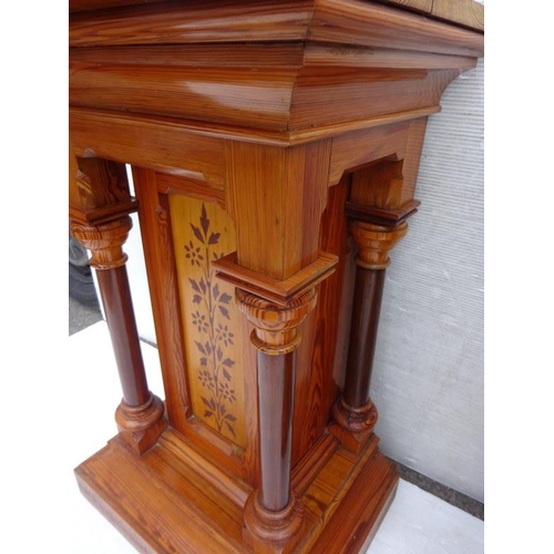 139 - Pair of good Victorian pitch pine pedestals. H. 95cm, W. 59cm, D. 59cm approx.