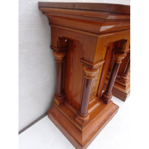 139 - Pair of good Victorian pitch pine pedestals. H. 95cm, W. 59cm, D. 59cm approx.