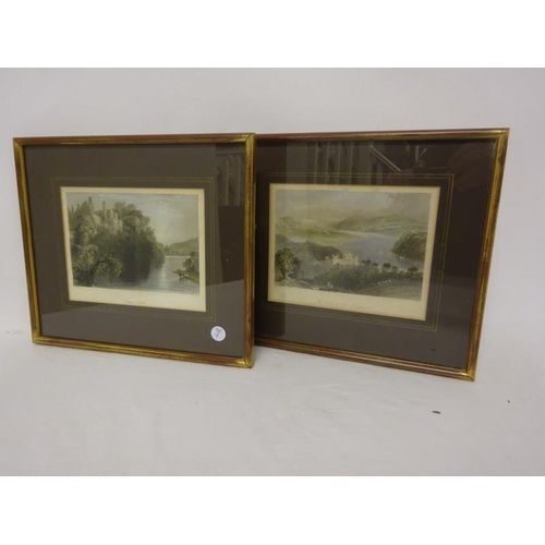 14 - Pair of framed Bartlett prints- Lismore Castle and the Valley of the Blackwater. (2)