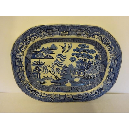 16 - Victorian blue and white meat platter.