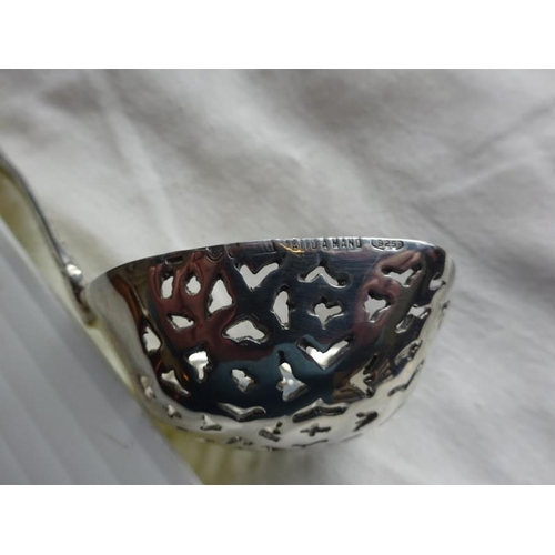 168 - A mid 20th century Italian sterling silver sifter ladle.