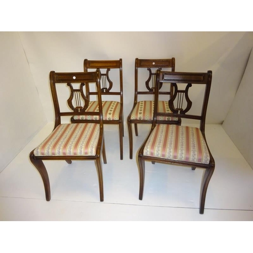 216 - A pair of Hepplewhite style side chairs and four Regency style chairs. (6)