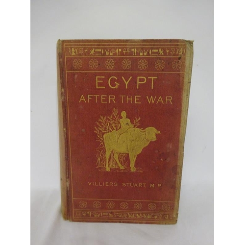 227 - Shelf of books including Egypt after the War by Villiers Stuart MP (pages missing), etc.