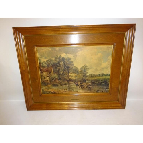 232 - Large framed coloured print, The Haywain after Constable. 80cm x 100cm approx.