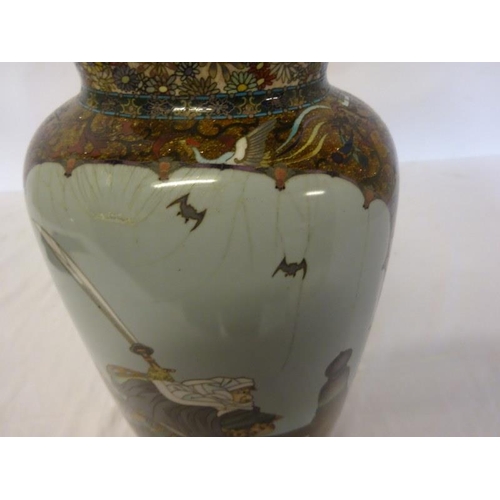 240 - Antiques cloissonne vase. H. 38cm.