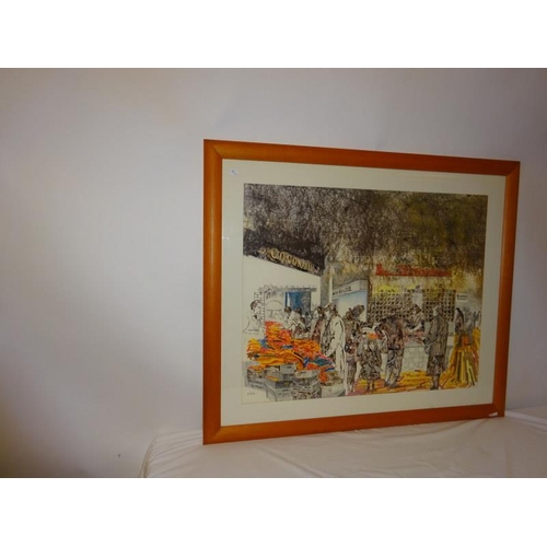 28 - Large framed collage - Bandon Fish Store, Bantry Stall, K. O'Connell Smoked Salmon, etc. Signed.
Ove... 