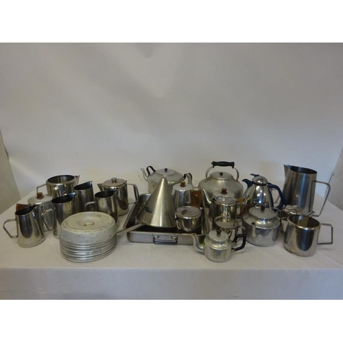 6 - Quantity of stainless steel jugs, kettles, tea pots, etc.