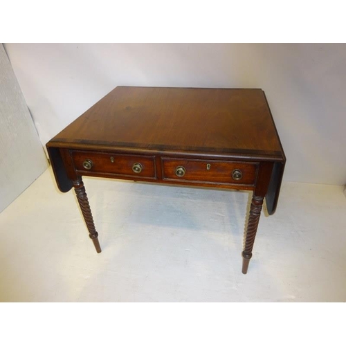 97 - A Cork Regency mahogany and rosewood cross banded sofa table fitted with real and dummy drawers and ... 