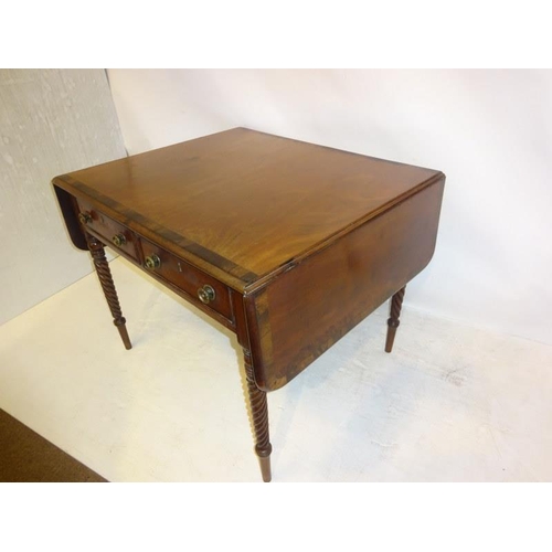 97 - A Cork Regency mahogany and rosewood cross banded sofa table fitted with real and dummy drawers and ... 