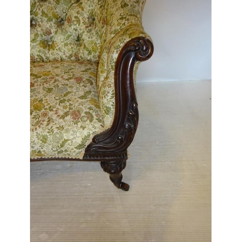 125 - Good quality neat sized Victorian mahogany framed chaise lounge.