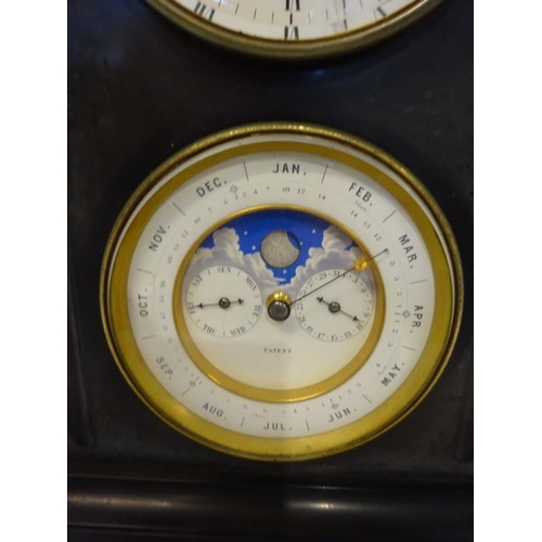 133 - A good French 19th century marble mantle clock, the clock dial with visible escapement and also havi... 