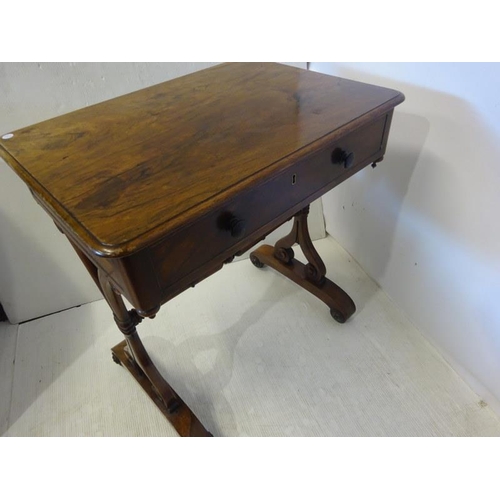 135 - A good 19th century rosewood drawing room table, the rectangular top fitted with real and dummy draw... 