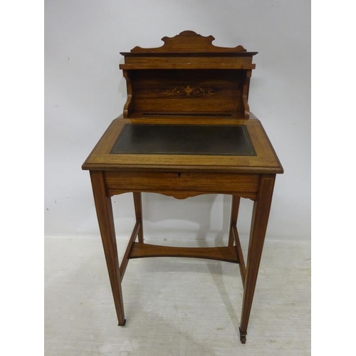 149 - An Edwardian inlaid rosewood ladies writing desk.