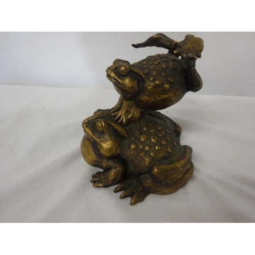 153 - Bernadette O'Regan, 
Frogs, 
Bronze.