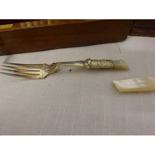 162 - Viners of Sheffield canteen and an Edwardian cased set of fruit knives and forks. (one fork damaged)