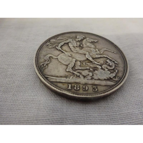 185 - Victorian silver 5 shilling piece, 1893.