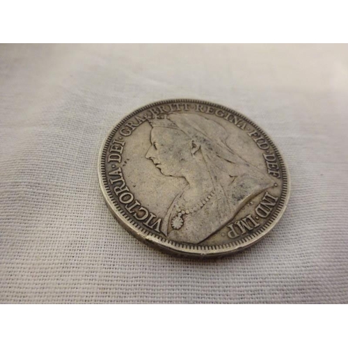 185 - Victorian silver 5 shilling piece, 1893.