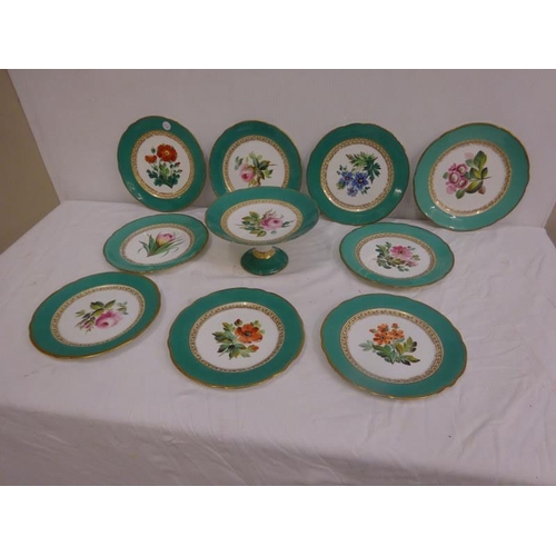 225 - Part antique china dessert service.