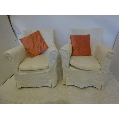 228 - A pair of neat sized easy chairs.