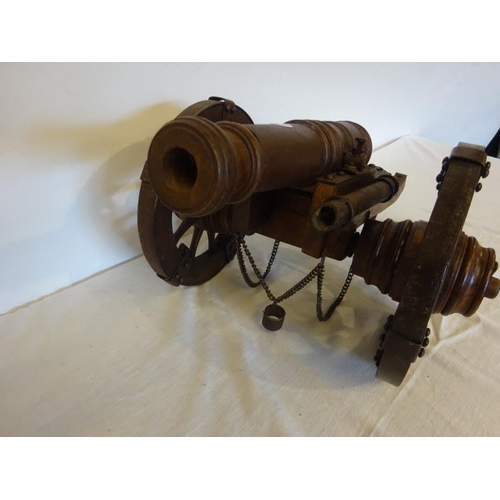 232 - Decorative timber cannon and carriage.