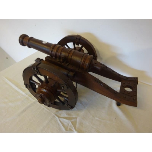 232 - Decorative timber cannon and carriage.