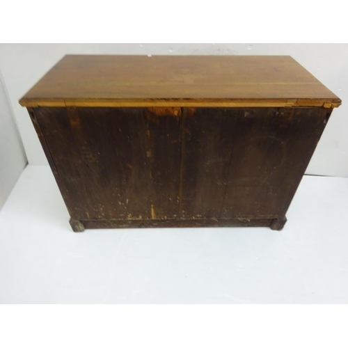 237 - Late Victorian mahogany three drawer chest on plinth base. W. 110cm, D. 50cm, H. 78cm approx.