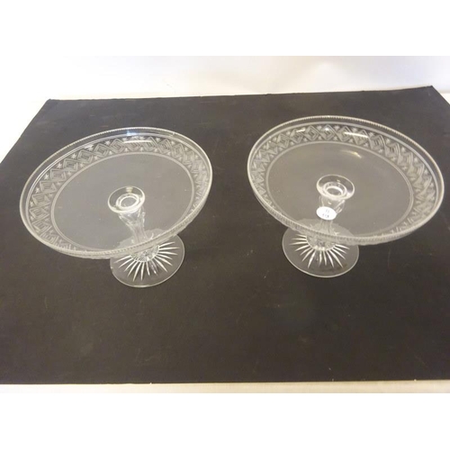 255 - A pair of fine glass tazas. (One with two very slight chips, rim on base)