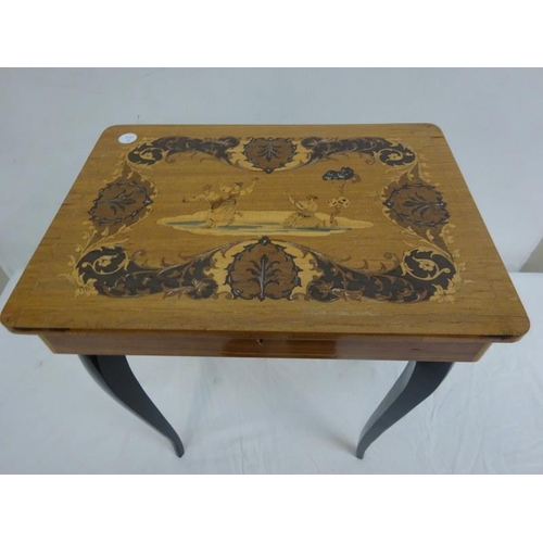 278 - Small inlaid Italian musical table.