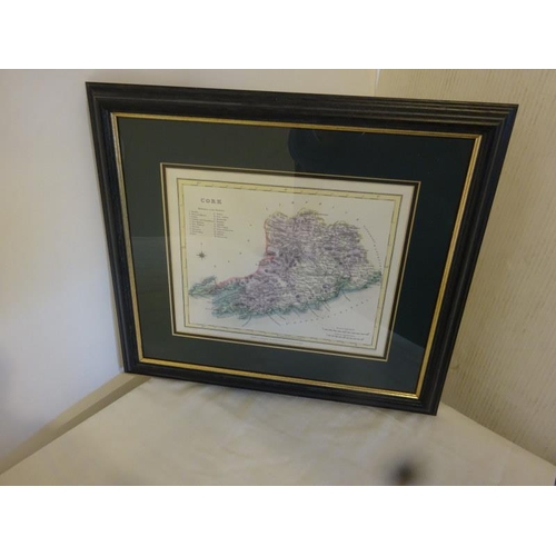 303 - Old framed map of county Cork (Lewis).