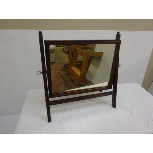 317 - Antique mahogany chest top dressing mirror.