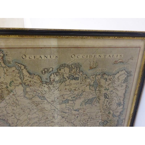 93 - Oceanus Occidentalis, Antique framed map of Ireland.
32cm x 38cm overall size.