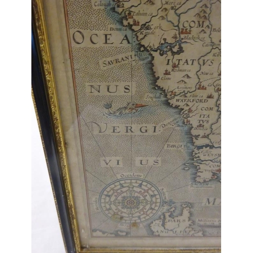 93 - Oceanus Occidentalis, Antique framed map of Ireland.
32cm x 38cm overall size.