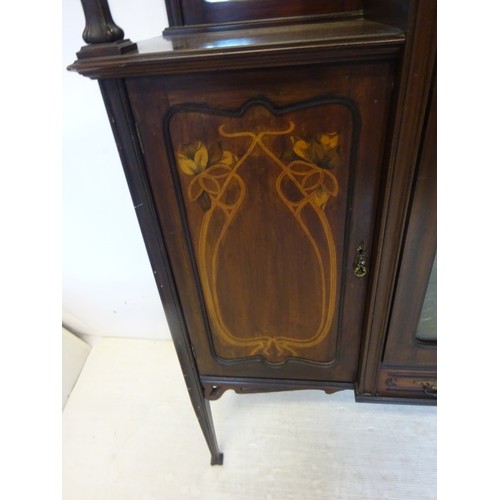 310 - Edwardian inlaid mahogany drawing room cabinet.