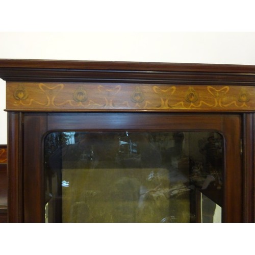 310 - Edwardian inlaid mahogany drawing room cabinet.