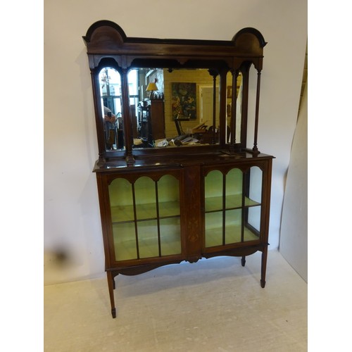 324 - Edwardian inlaid mahogany drawing room cabinet.