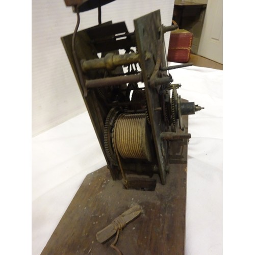 323 - Victorian mahogany long cased clock. (for restoration)