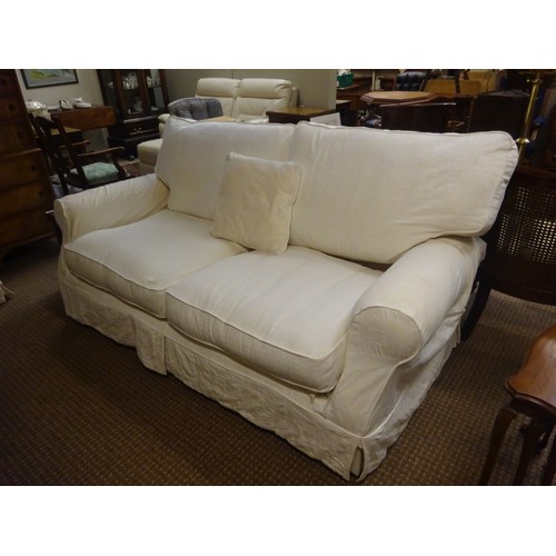 342 - Sofa bed with loose covers.