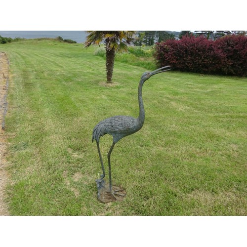 363 - Tall metal garden bird figure.