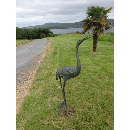 363 - Tall metal garden bird figure.