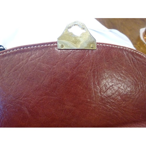 374 - Preowned Hermes leather cross over bag, no logo or stamp inside, some damage to the inside right han... 