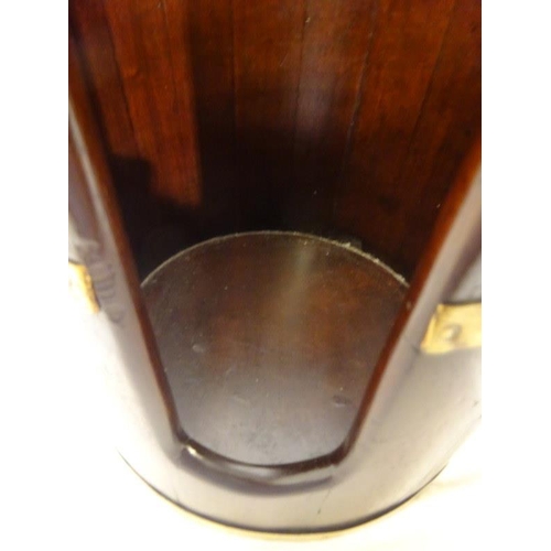 1 - A pair of Irish Georgian mahogany and brass banded peat and plate buckets. H. 43cm, D. 36cm approx. ... 