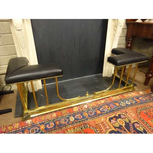 112 - Brass seat fender, adjustable from 4ft to 5ft approx.