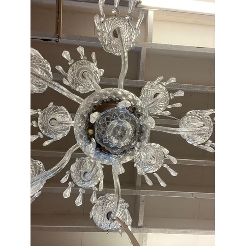 119 - A fine Waterford glass 10 branch chandelier. Approx. Height 95cm.