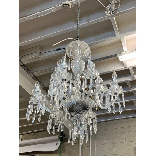 119 - A fine Waterford glass 10 branch chandelier. Approx. Height 95cm.