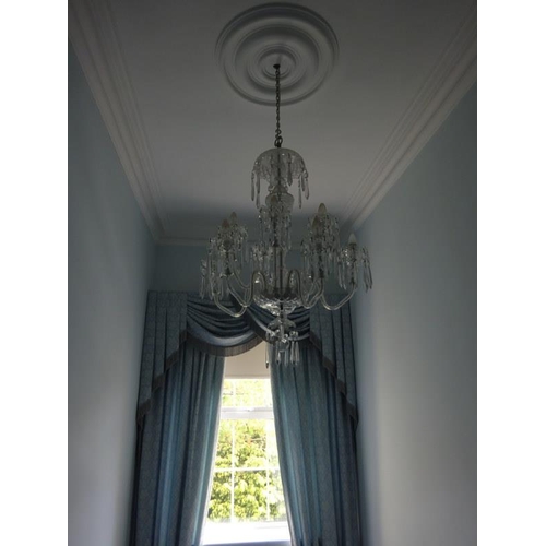 119 - A fine Waterford glass 10 branch chandelier. Approx. Height 95cm.