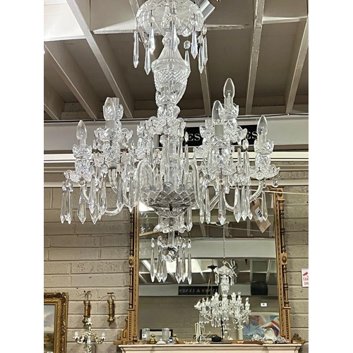 119 - A fine Waterford glass 10 branch chandelier. Approx. Height 95cm.