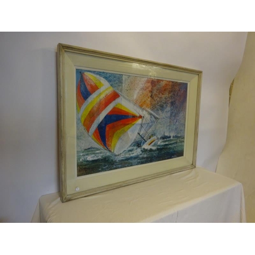 149 - Henry Blackmore,
Blowing down the wind, 
Dun Laoghaire,
Oil on canvas,
Signed,
Overall size - 80cm x... 